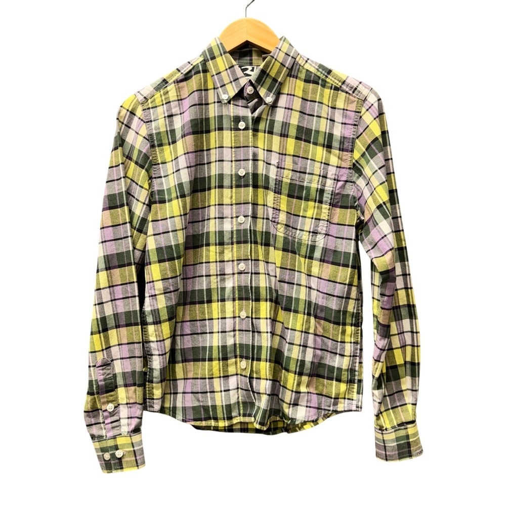 Vintage Rockies Button Down Shirt Womens Small Plaid Multicolor Cotton Western